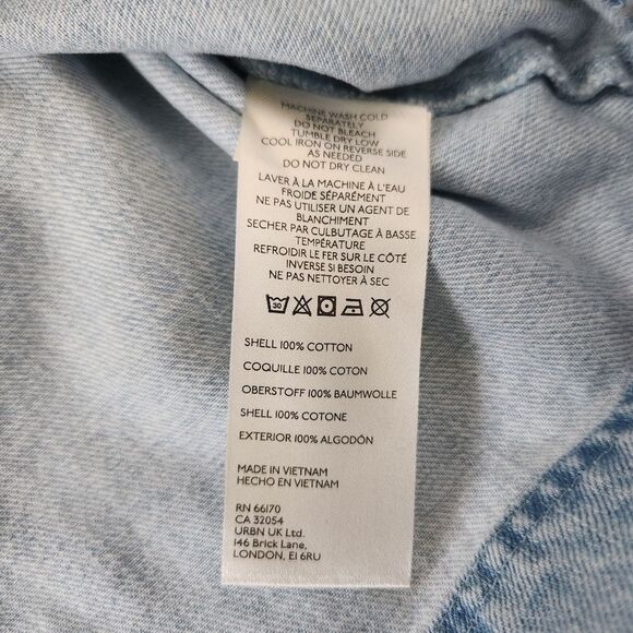 Free People Rowley Mini Dress Sunbleached Light Blue Denim Size XL - Picture 9 of 12